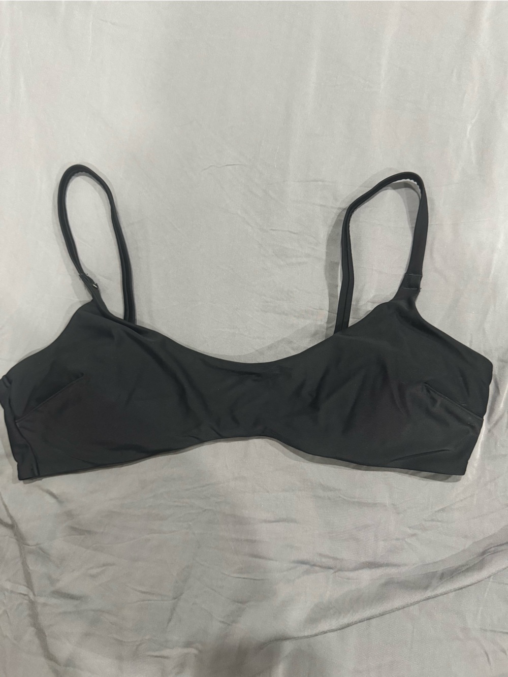 aerie Black Bandeau Bikini Top with Adjustable Straps
